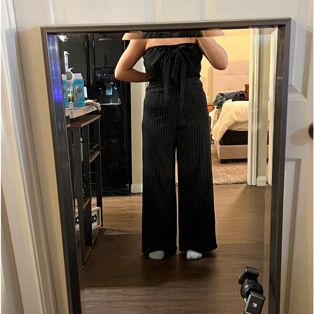 Black striped romper